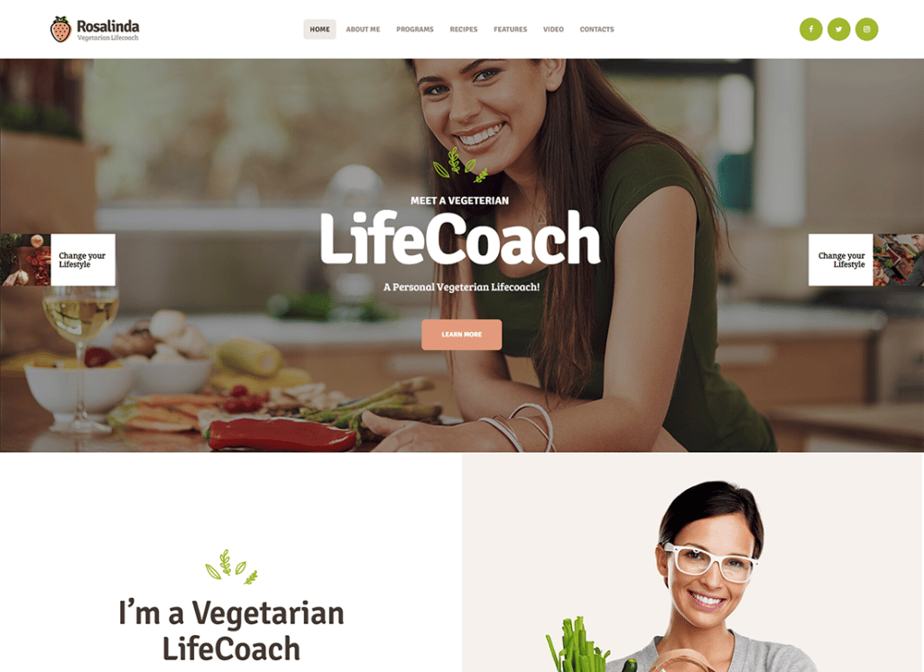 Rosalinda | Health Coach & Vegetarian Lifestyle Blog Tema WordPress