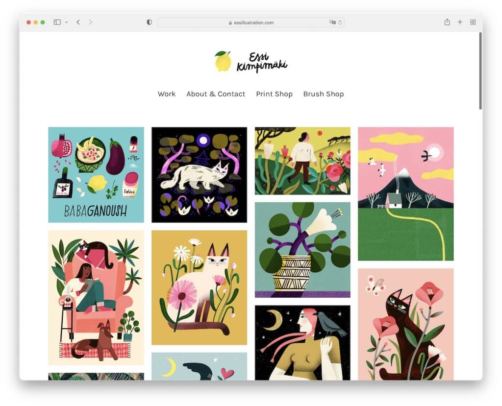 sitio web de la cartera de artistas de essi kimpimaki