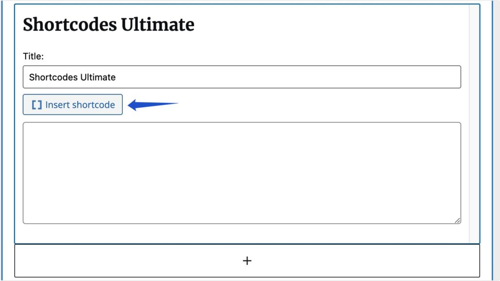 Fare clic sul pulsante Inserisci shortcode