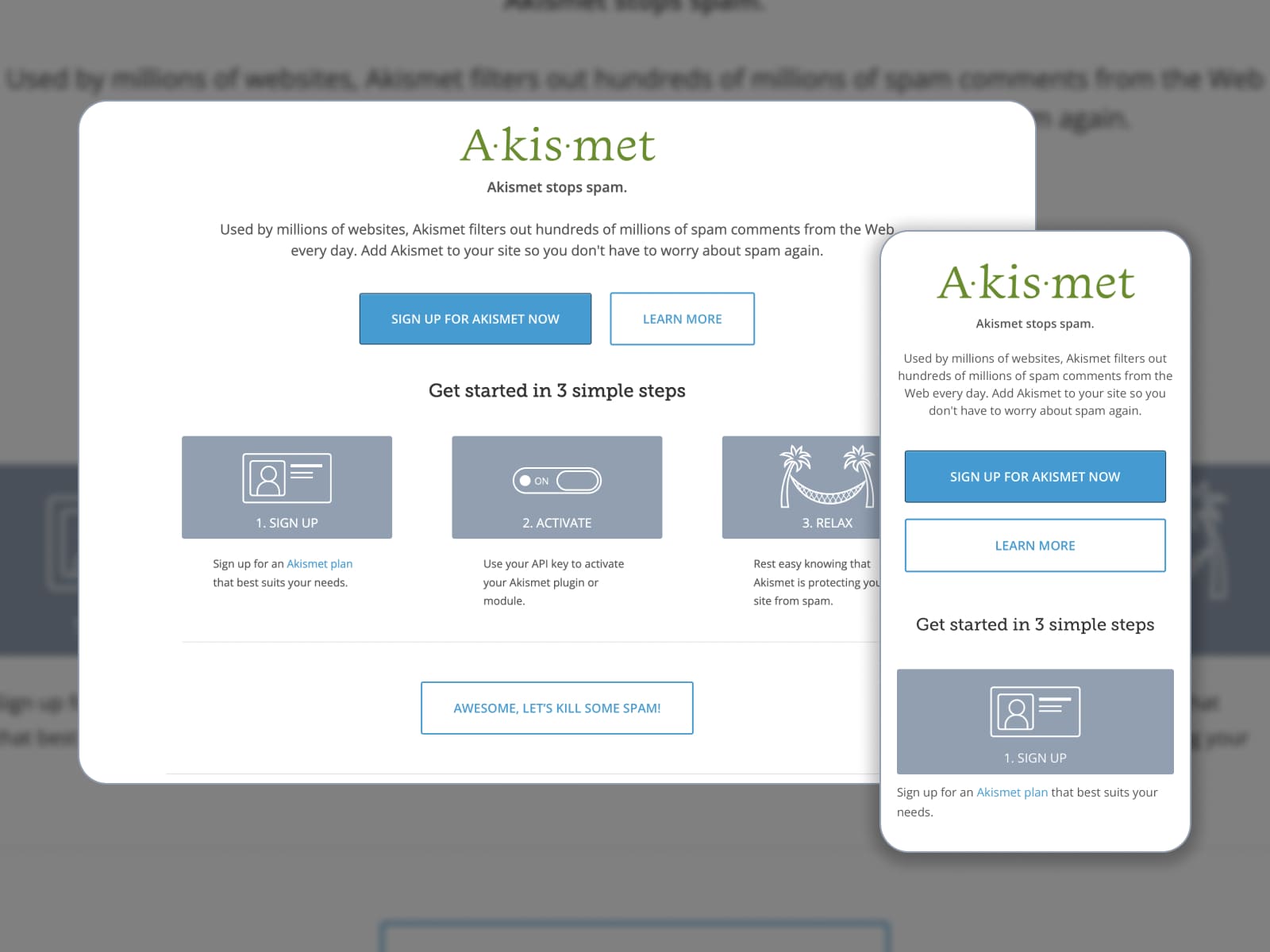 ภาพตัดปะเกี่ยวกับวิธีเริ่มต้นใช้งานปลั๊กอิน Akismet Spam Protection