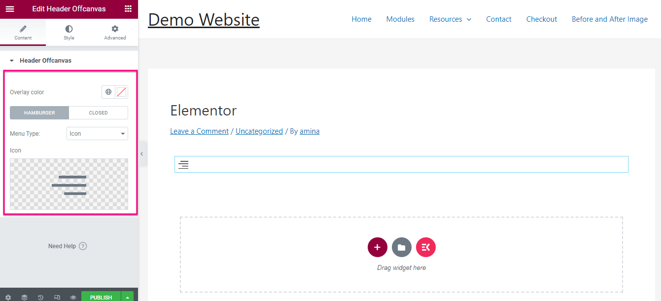 ElementsKit を使用してオフキャンバス メニューを編集する