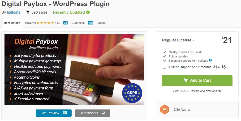 digitale Paybox-Plugins zur Annahme von Bitcoin in WordPress