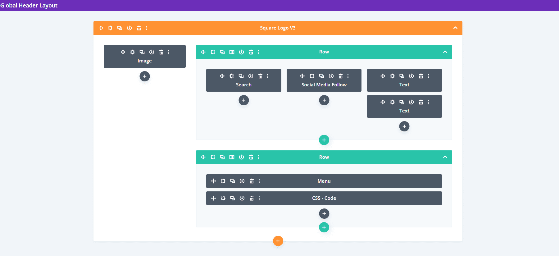 Cabeçalhos de logotipos quadrados