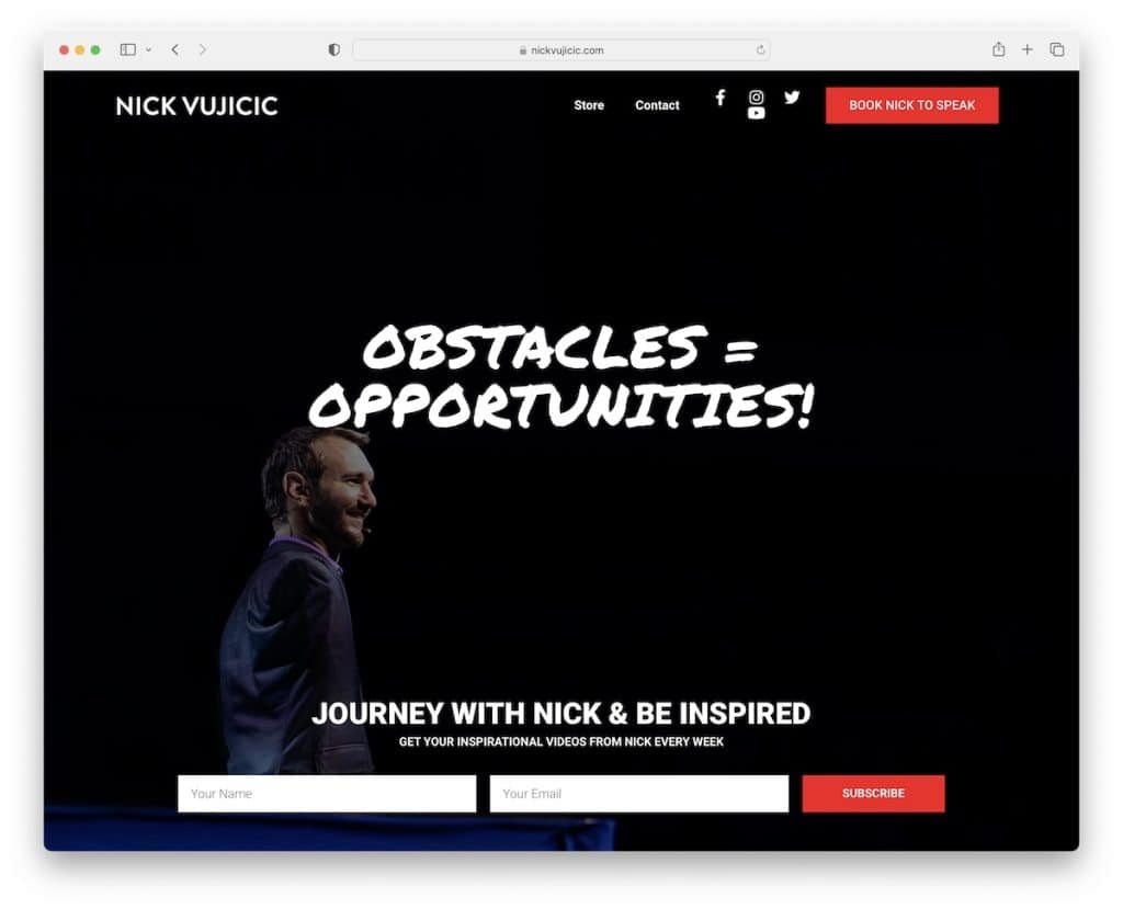 sitio web de nick vujicic orador público