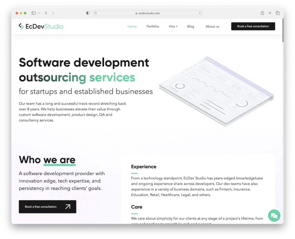 sitio web de ecdev studio nodo js