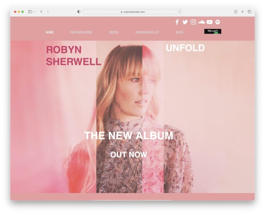 sitio web de robyn sherwell cantante