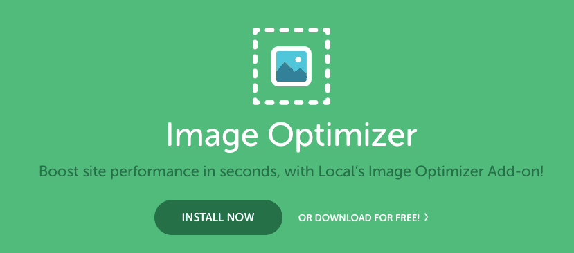 來自 Image Optimizer 的屏幕截圖,這是 Local 的免費附加組件:世界上最受歡迎的本地開發工具