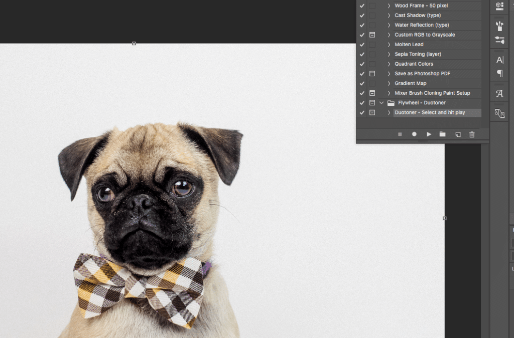 gioco d'azione di photoshop a due tonalità