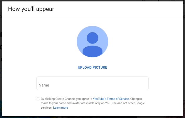 YouTube ユーザー プロフィールを作成する