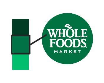 le logo Whole Foods avec une nuance de vert sélectionné