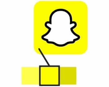 Le logo Snapchat avec une nuance de jaune sélectionné