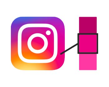 Le logo Instagram avec une nuance de rose sélectionné