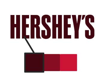 Le logo Hershey's avec une nuance de brun sélectionné