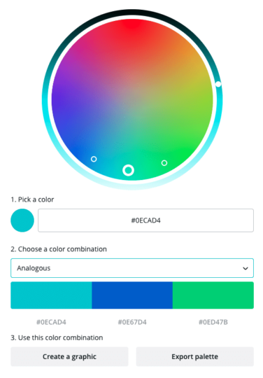 palet warna analogus berdasarkan warna merek utama WP Engine