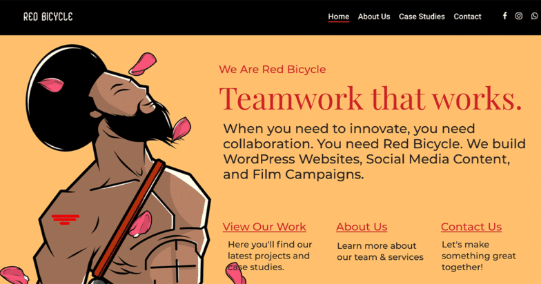 Red Bicycle Web サイトのスクリーンショット