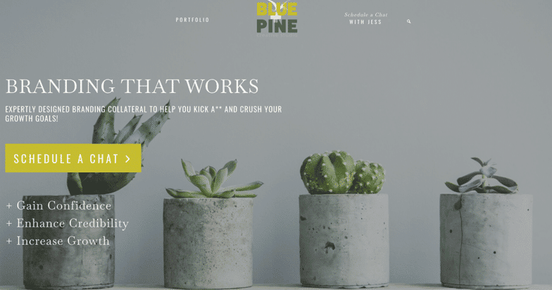 Blue + Pine Web サイトのスクリーンショット