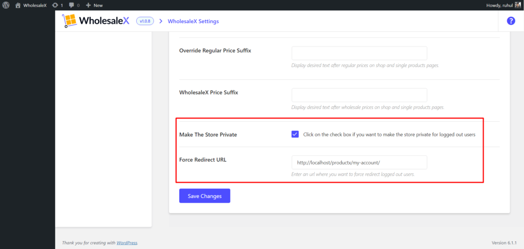 WholesaleX WooCommerce Private Store Settings