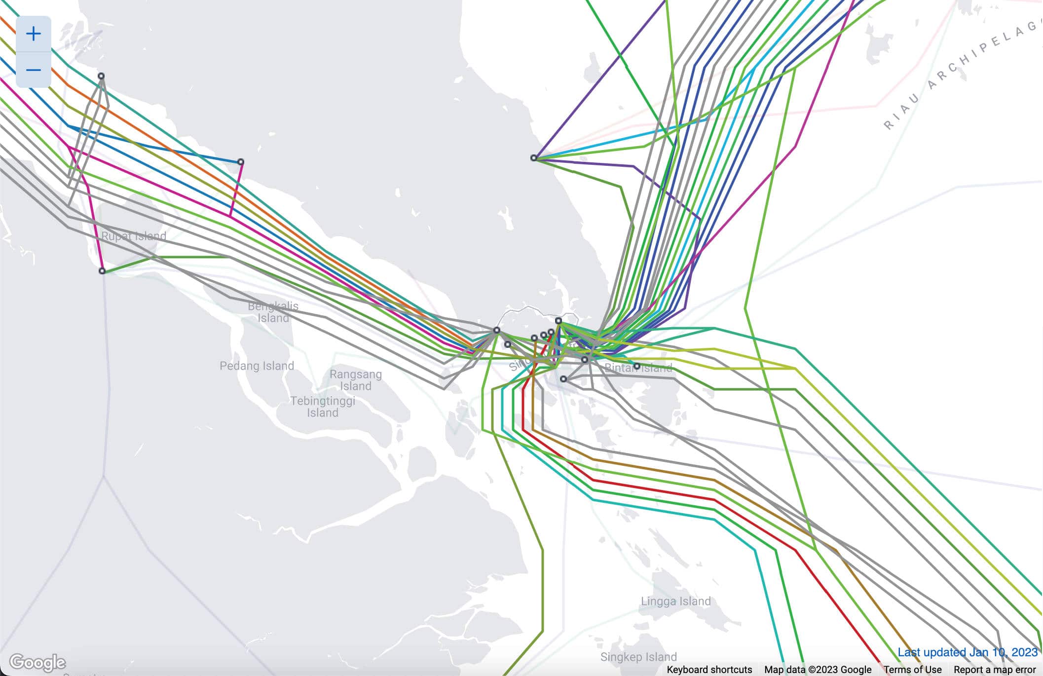 Mapa de cables de singapur