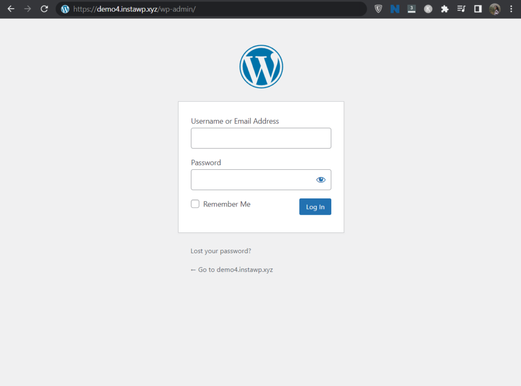 página de inicio de sesión de wordpress