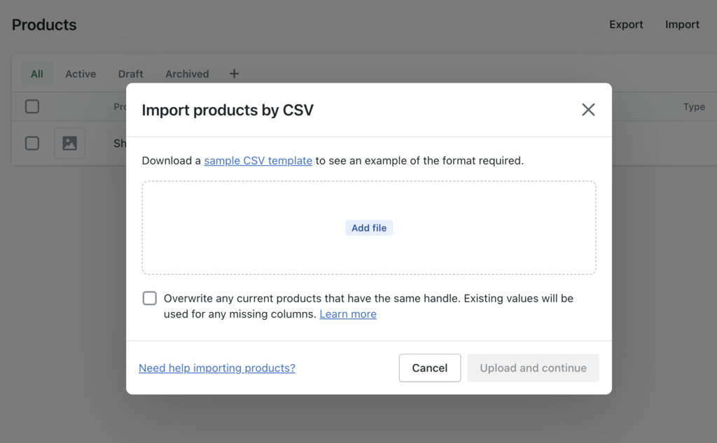 Importar productos por CSV