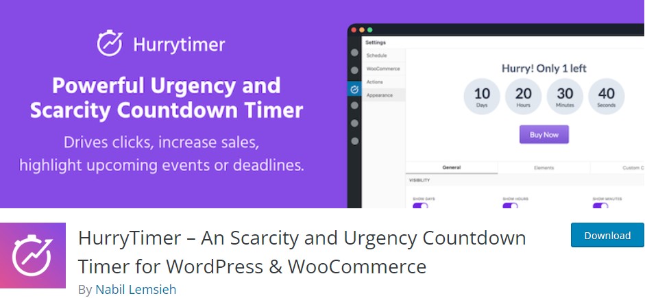 HurryTimer: un temporizador de cuenta regresiva de escasez y urgencia para WordPress