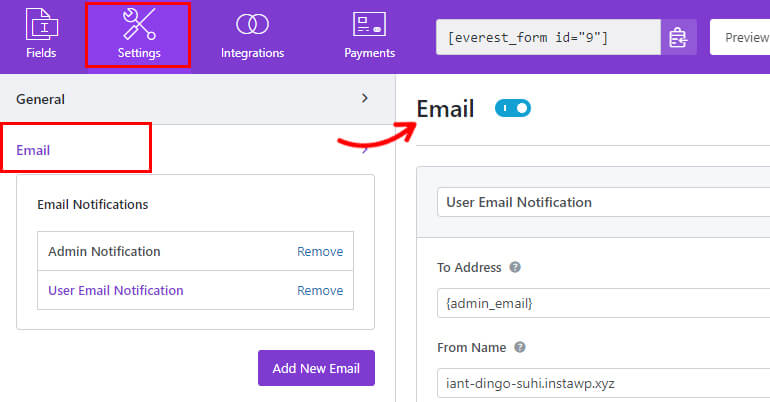 Configuración Correo electrónico