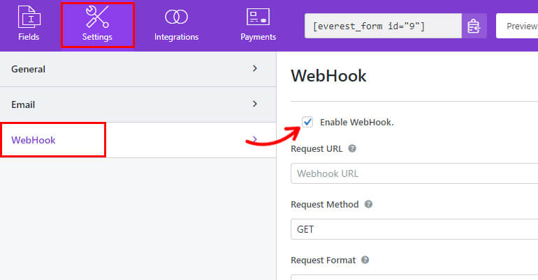 Webhook de configuración