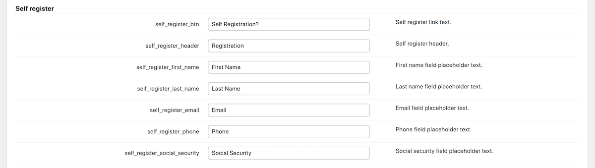 CM Registration Pro: Einstellungen Etiketten Selbstreg