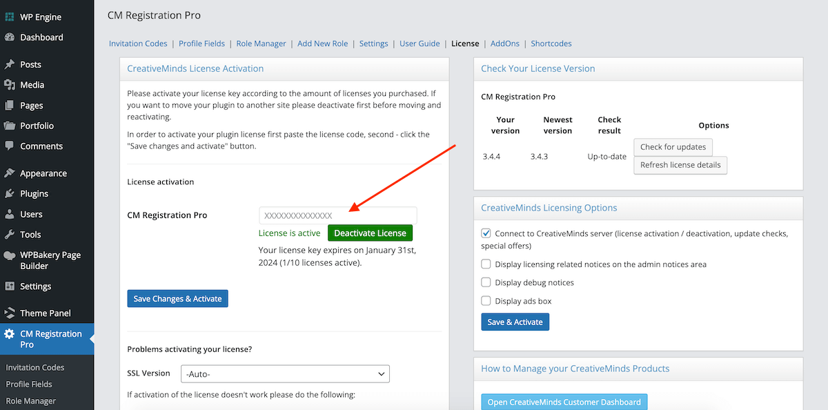 CM-Registrierung Pro-Aktivierung