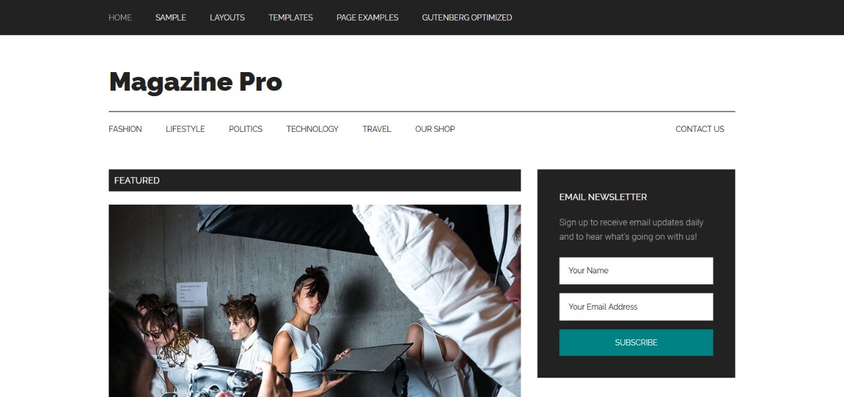 Magazine Pro Gutenberg tema otimizado para wordpress