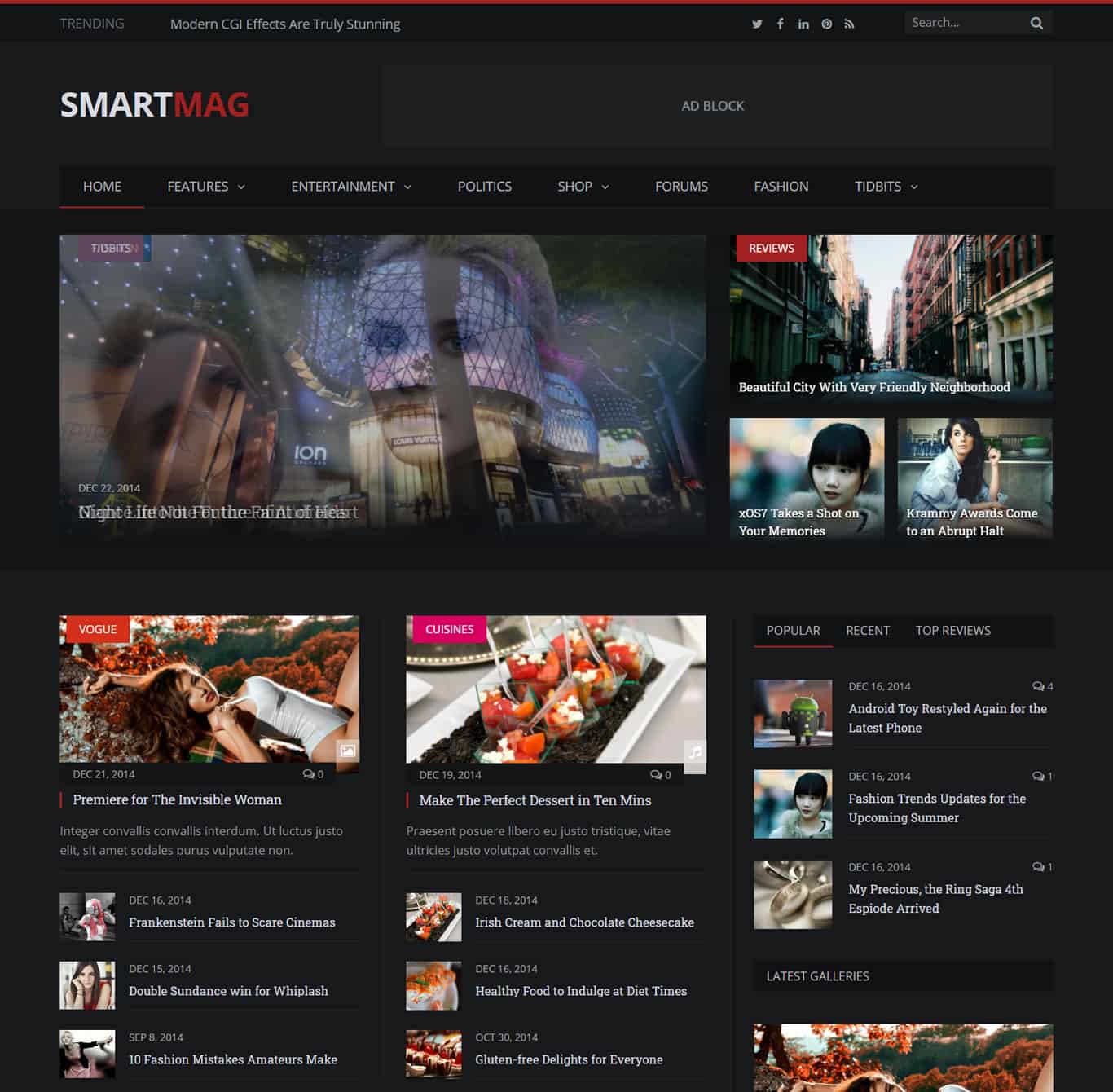 Demonstração do tema Smartmag