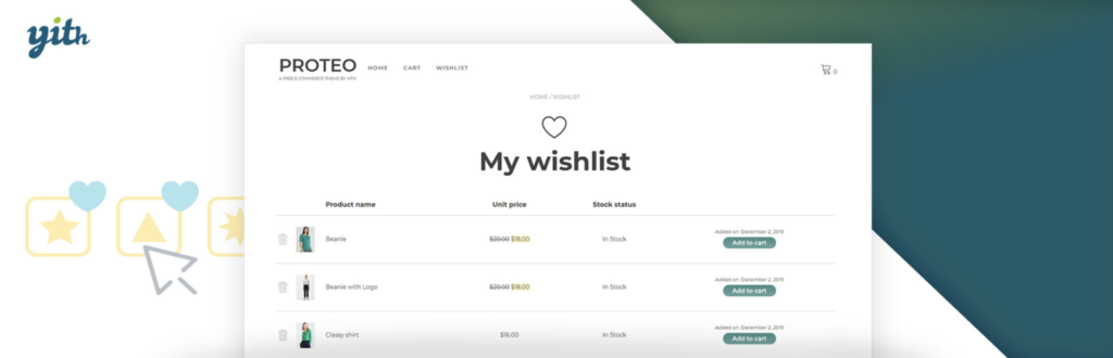 Lista de desejos do YITH WooCommerce