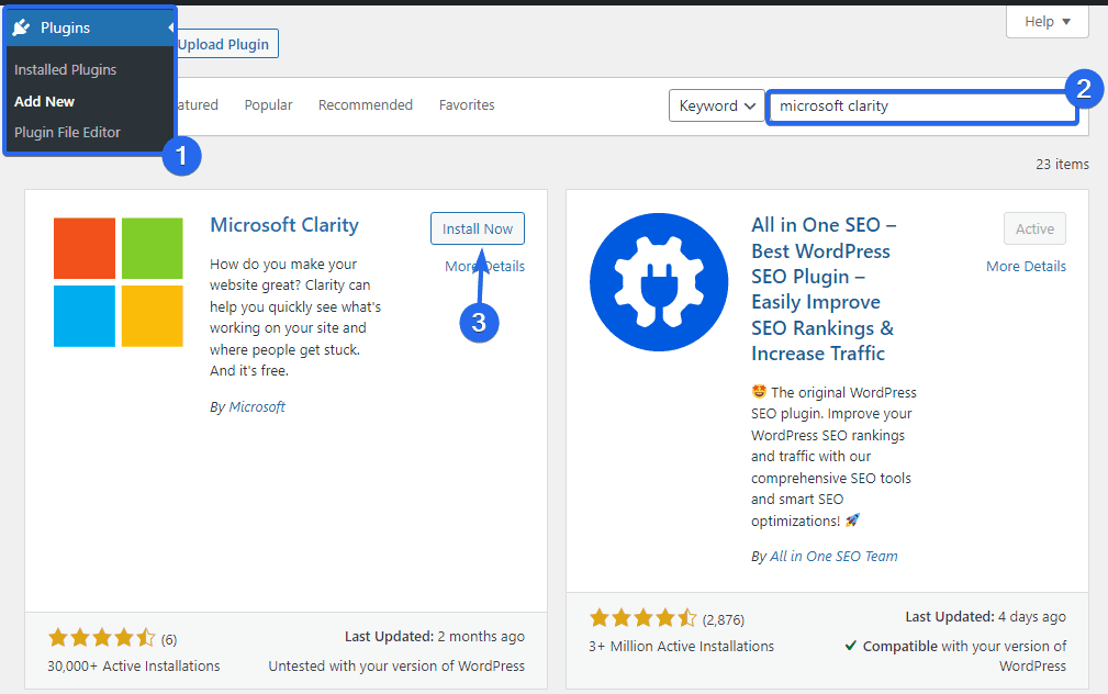 Install Microsoft Clarity plugin