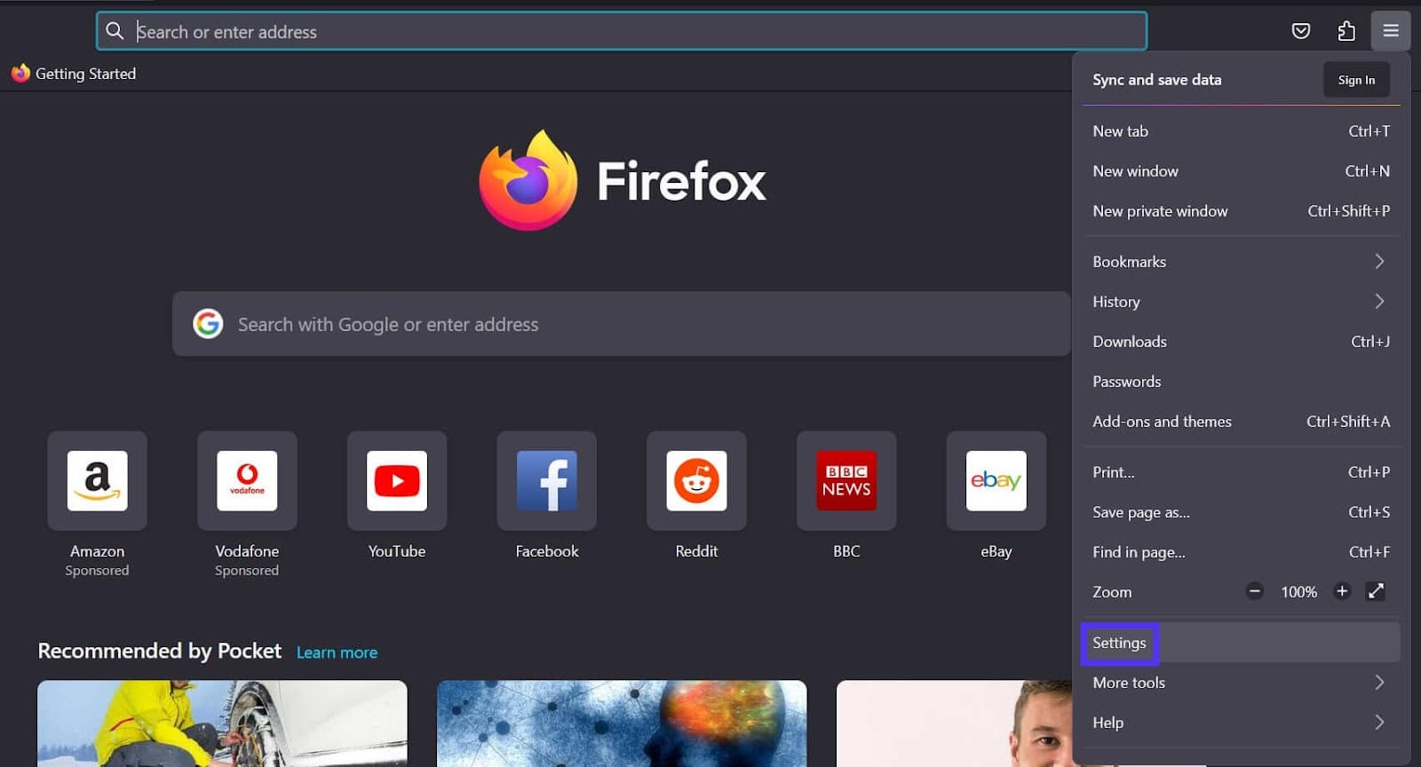 Ustawienia Mozilli Firefox