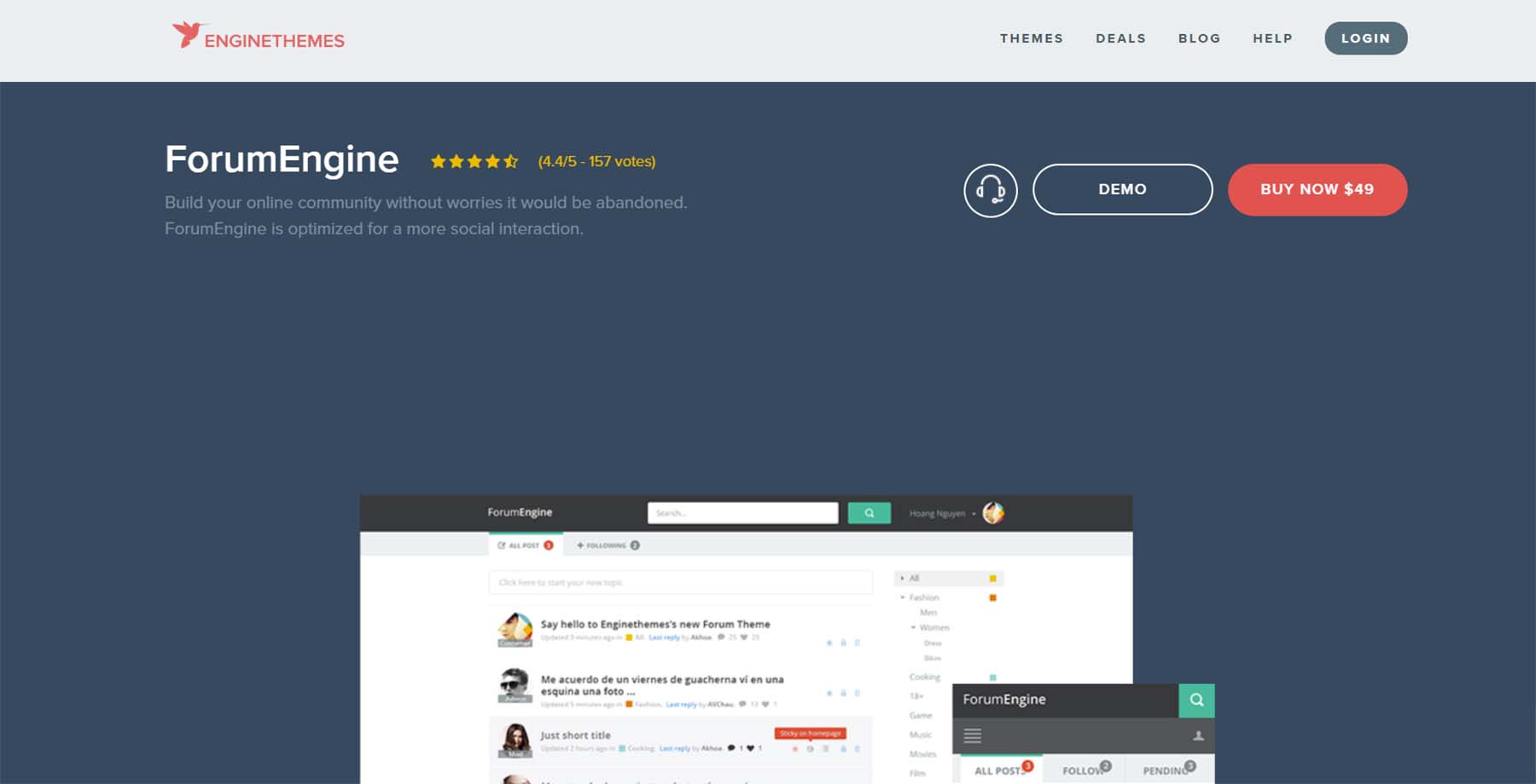 ForumEngine WordPress 포럼 테마