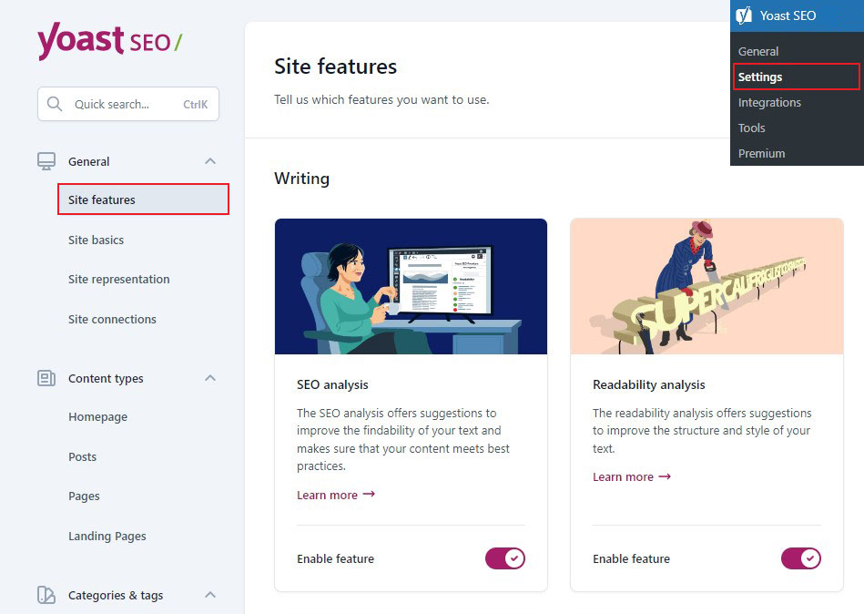 ميزات موقع Yoast SEO