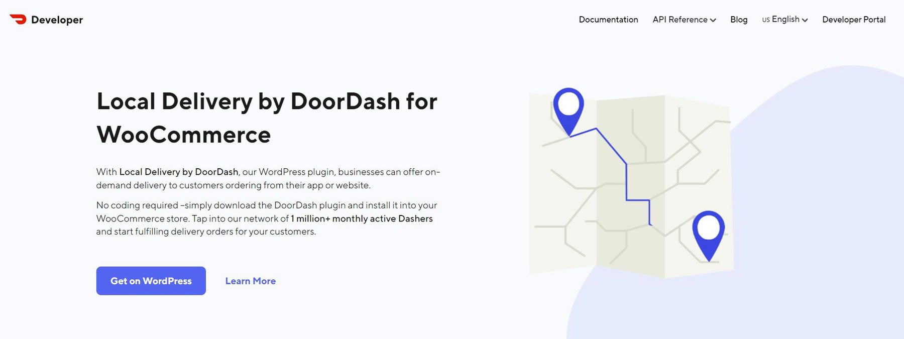 DoorDash WP 플러그인 랜딩 페이지 2023년 2월