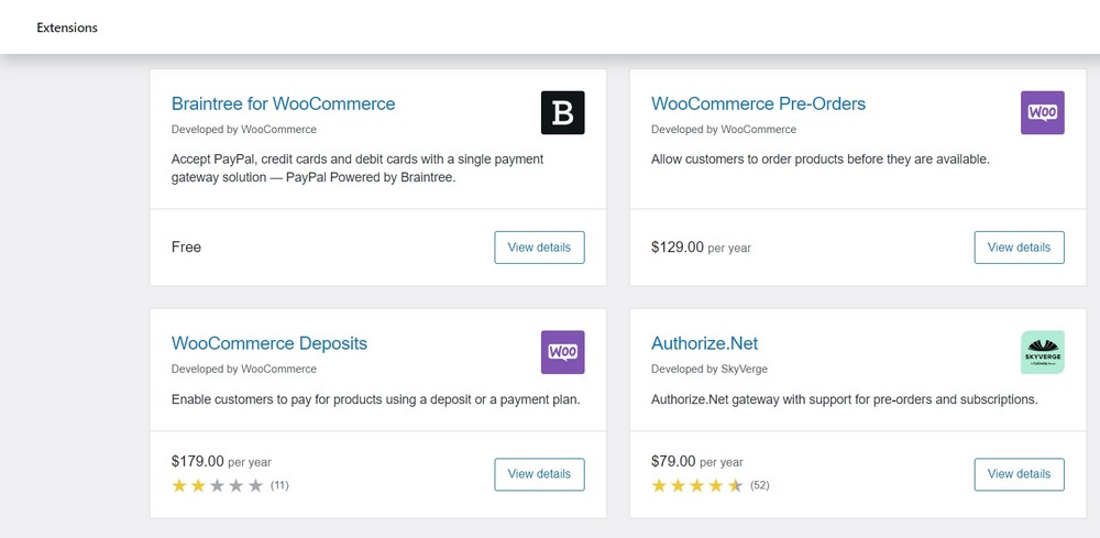 extensiones de woocommerce