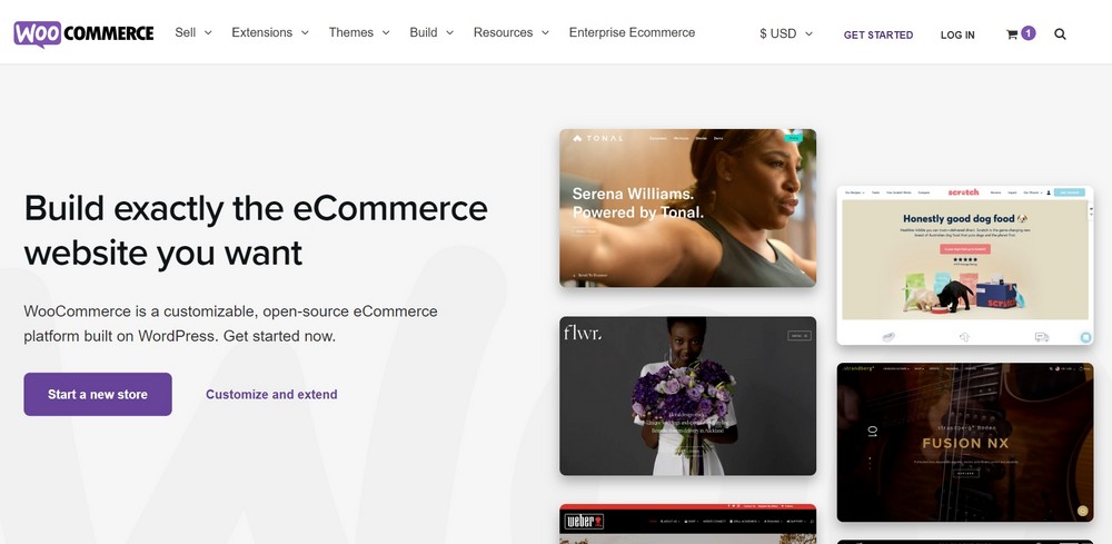 página de inicio de woocommerce