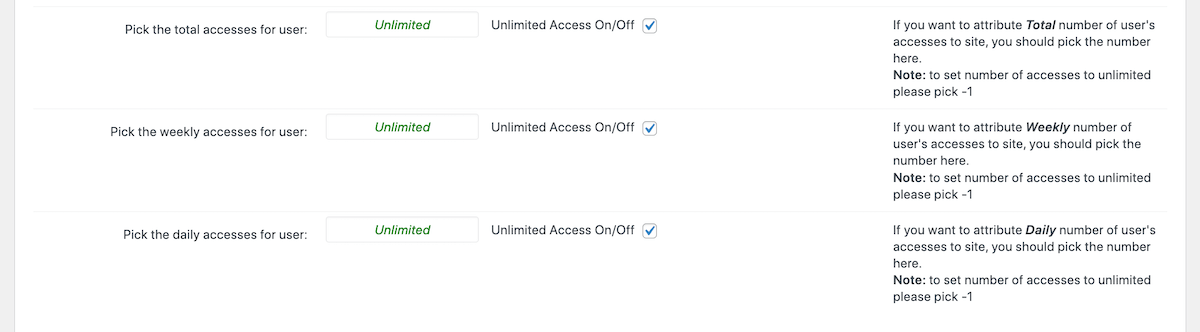 CM Restringir el acceso a la cuenta de usuario: Configuración General: Contador de acceso