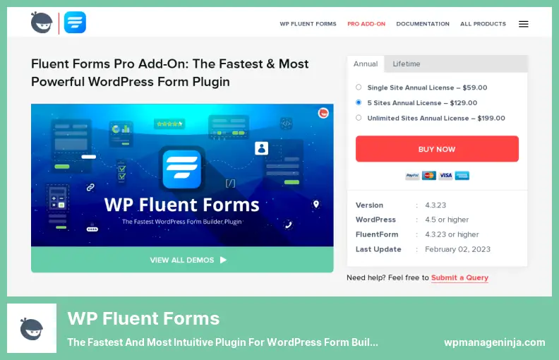 Complemento WP Fluent Forms: el complemento más rápido e intuitivo para la creación de formularios de WordPress