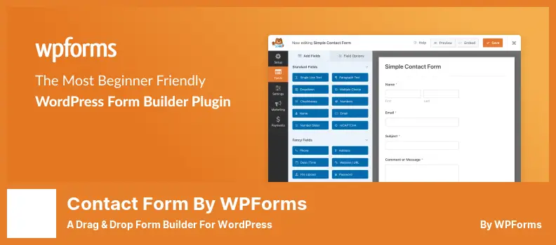 Formulario de contacto de WPForms Plugin: un generador de formularios de arrastrar y soltar para WordPress