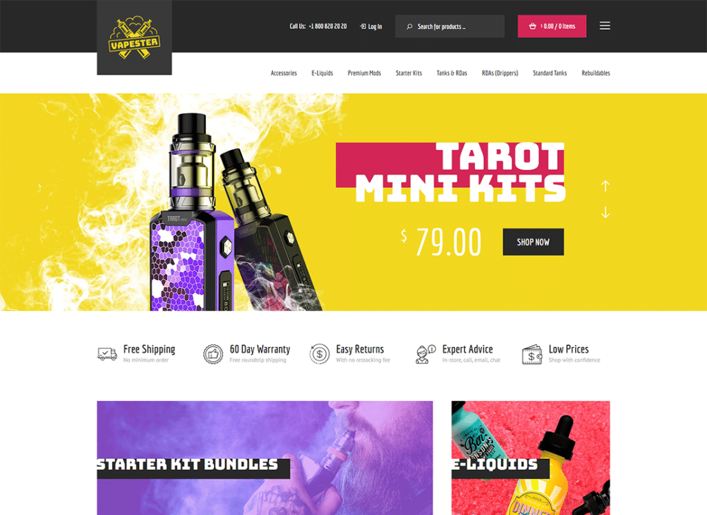 베이페스터 | Creative Cigarette Store & Vape Shop WooCommerce 테마