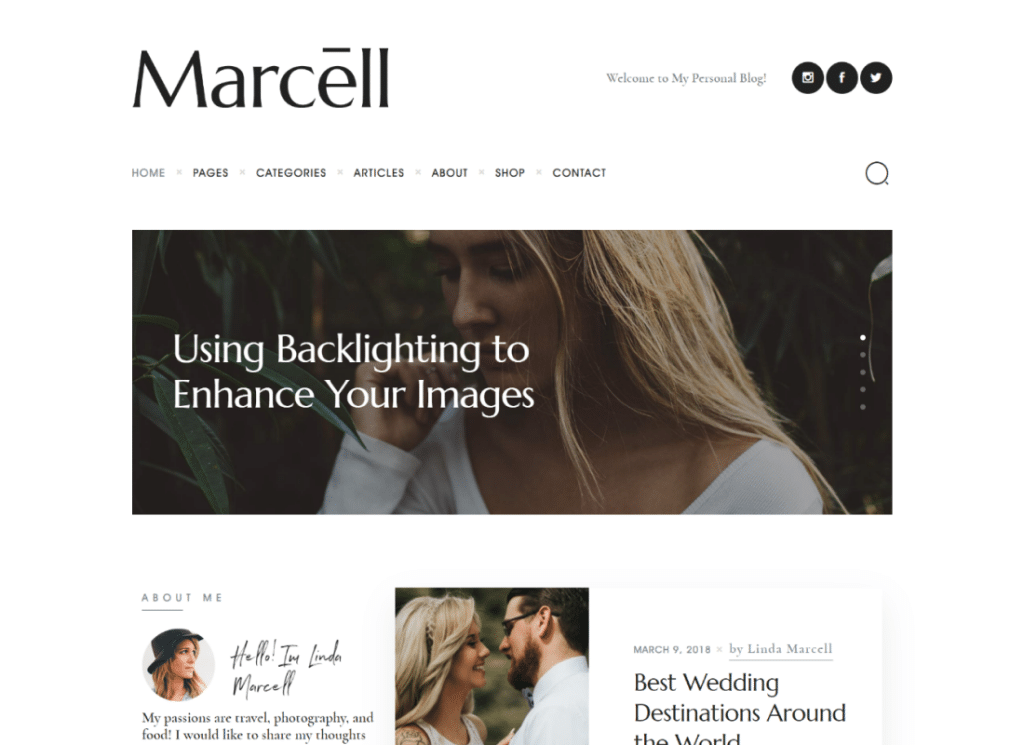 Marcell - Mais de 20 layouts Tema WordPress de revista e blog pessoal multiconceito