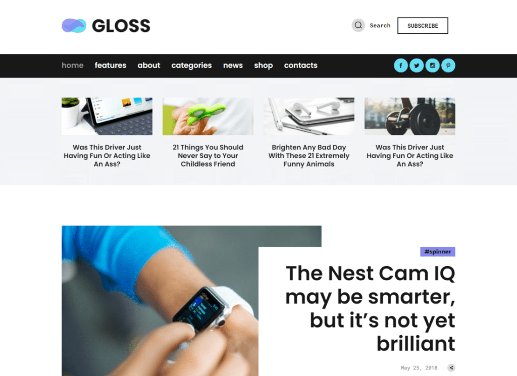 Gloss - Viral News Magazine WordPress Blog Theme