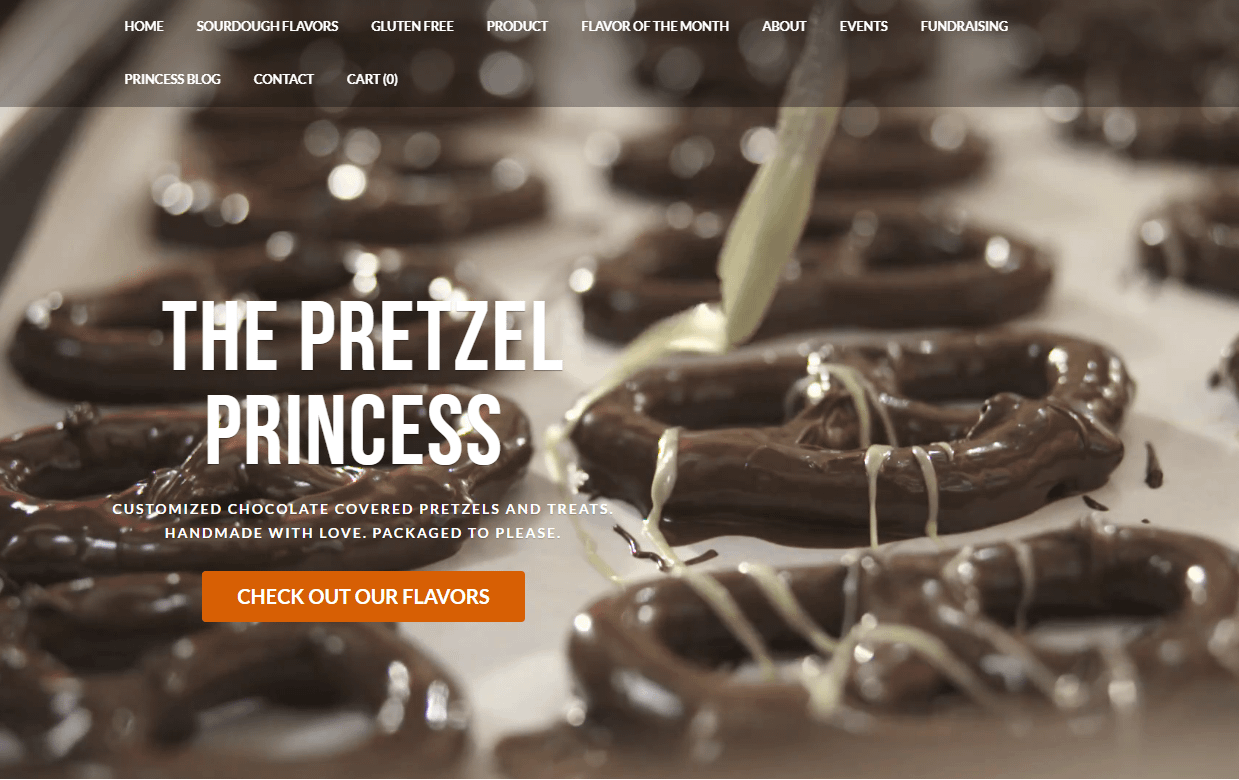 The Pretzel Princess 是另一个由 Weebly 提供支持的网站。