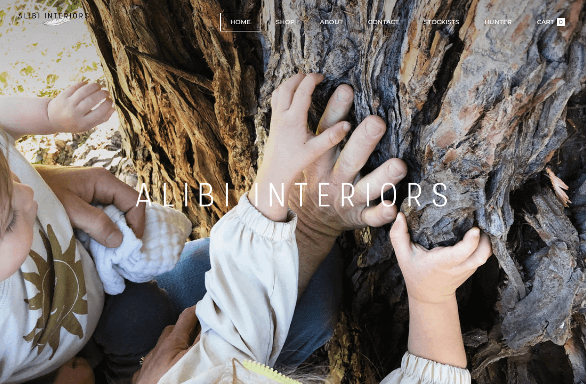 Alibi Interiors 是一个很棒的 Weebly 网站示例，它是一家具有环保意识的公司。