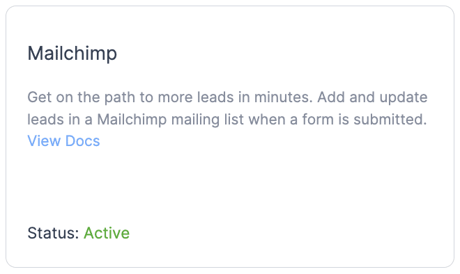 Mailchimp eklentisi