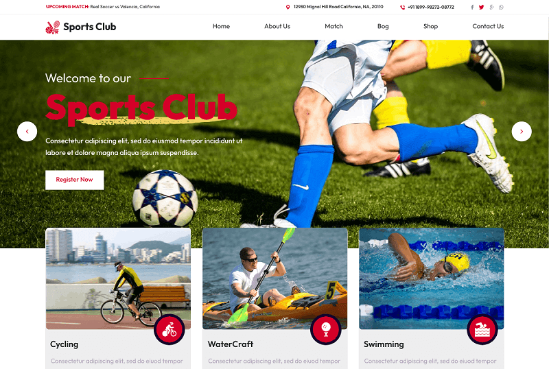 Football Sports Club WP Theme