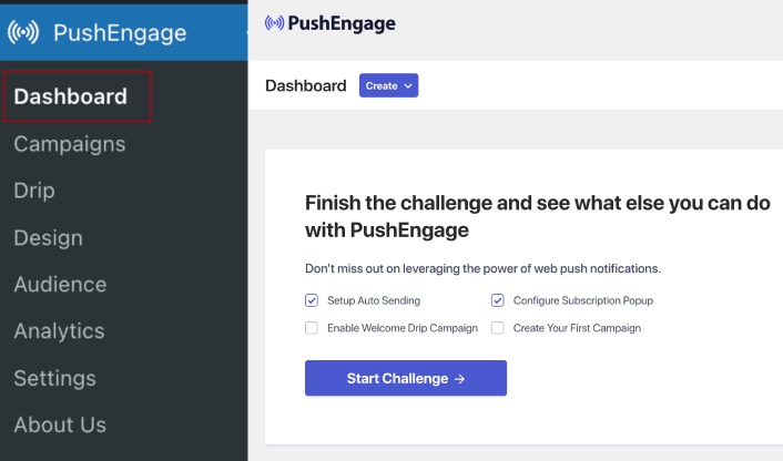 PushEngage WordPress-Plugin-Dashboard